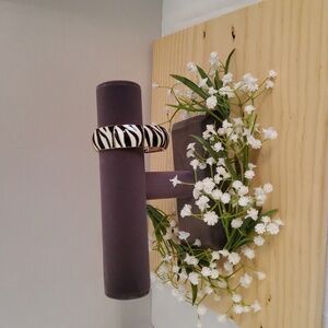 Zebra Print Enameled Stretch Bracelet